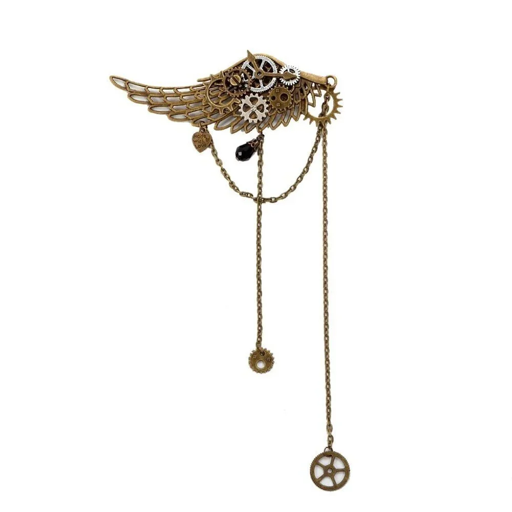 Vintage Steampunk Hair Clip Gear Decor Gothic Unisex One Size